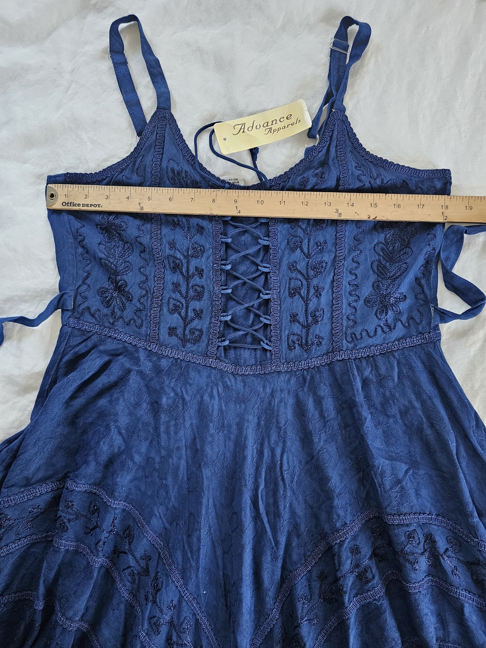 Advance Apparels Navy Blue Asymmetrical Lace-Up Dress - Picture 4 of 9